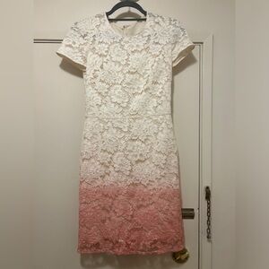 Lace dress pink white